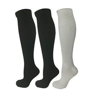 3 Pair B&W Small/Medium Ladies Compression Socks,